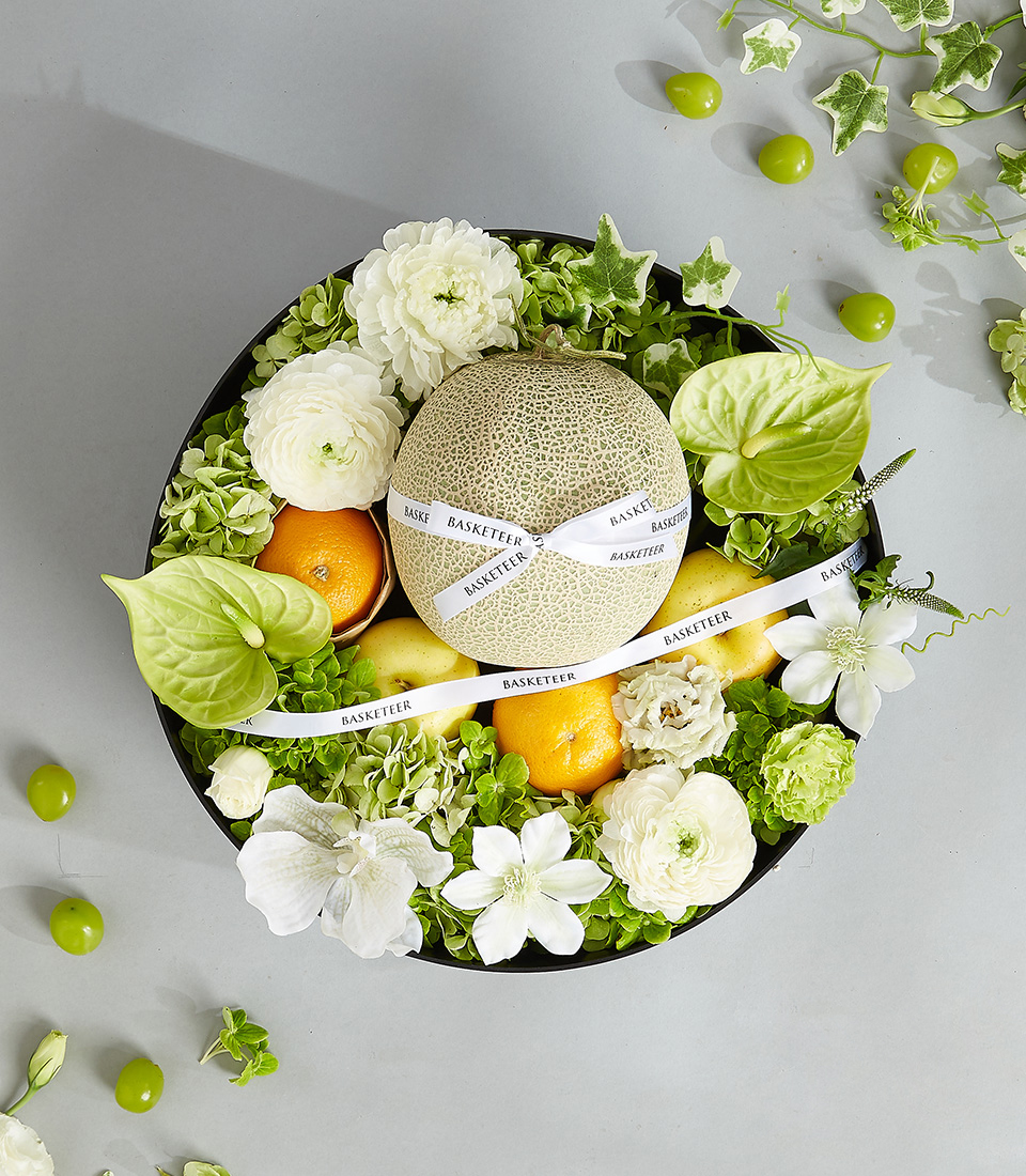 Hộp Trái Cây Kết Hợp Hoa Tươi Cao Cấp KF293